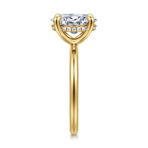 Anuk - 14K Yellow Gold Oval Hidden Halo Diamond Engagement Ring