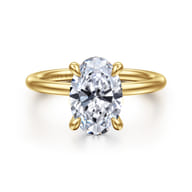 Anuk - 14K Yellow Gold Oval Solitaire Diamond Engagement Ring