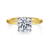 Anuk - 14K Yellow-White Gold Round Diamond Engagement Ring