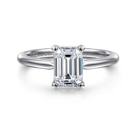 Anushka - 14K White Gold Emerald Cut Solitaire Diamond Engagement Ring