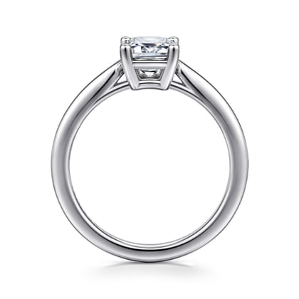 Anushka - 14K White Gold Emerald Cut Solitaire Diamond Engagement Ring