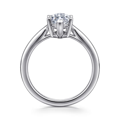 Anushka - 14K White Gold Marquise Shape Solitaire Diamond Engagement Ring