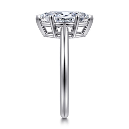 Anushka - 14K White Gold Marquise Shape Solitaire Diamond Engagement Ring