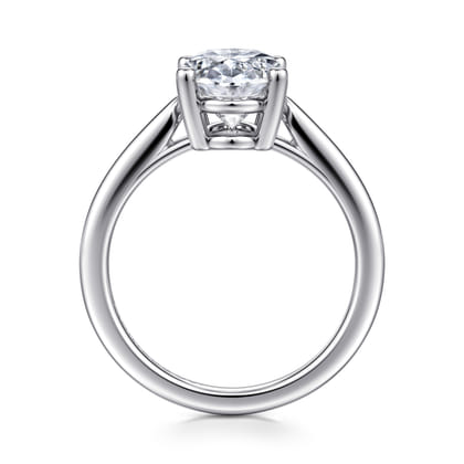 Anushka - 14K White Gold Oval Solitaire Diamond Engagement Ring