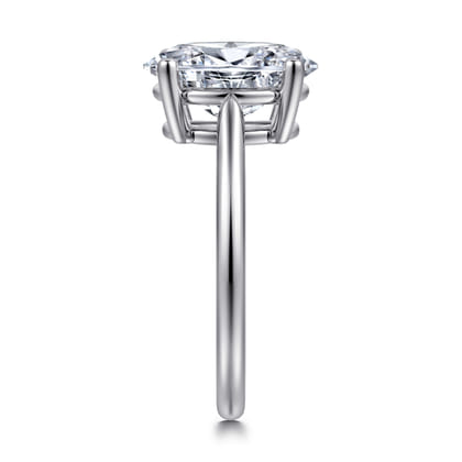 Anushka - 14K White Gold Oval Solitaire Diamond Engagement Ring