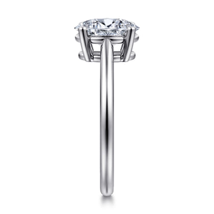 Anushka - 14K White Gold Oval Solitaire Diamond Engagement Ring