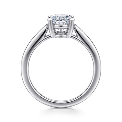 Anushka - 14K White Gold Oval Solitaire Diamond Engagement Ring