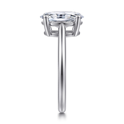 Anushka - 14K White Gold Oval Solitaire Diamond Engagement Ring