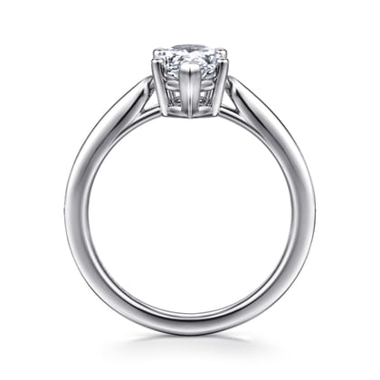 Anushka - 14K White Gold Pear Shape Solitaire Diamond Engagement Ring