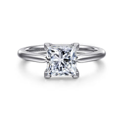 Anushka - 14K White Gold Princess Cut Solitaire Diamond Engagement Ring