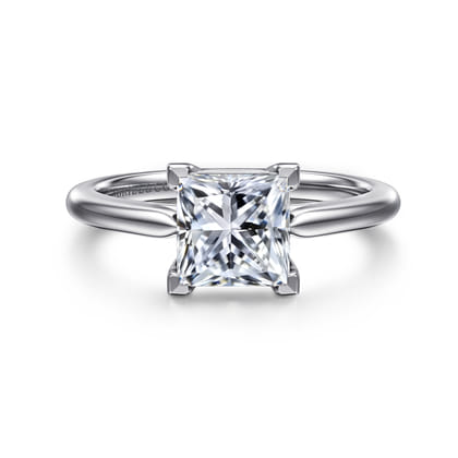 Anushka - 14K White Gold Princess Cut Solitaire Diamond Engagement Ring
