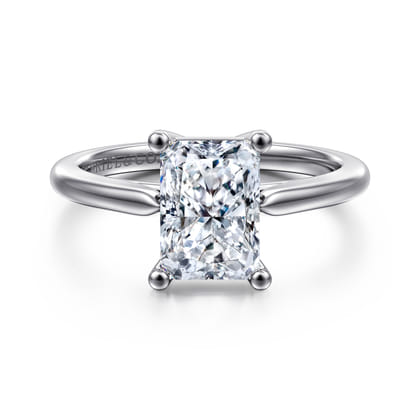 Anushka - 14K White Gold Radiant Cut Solitaire Diamond Engagement Ring