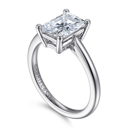 Anushka - 14K White Gold Radiant Cut Solitaire Diamond Engagement Ring