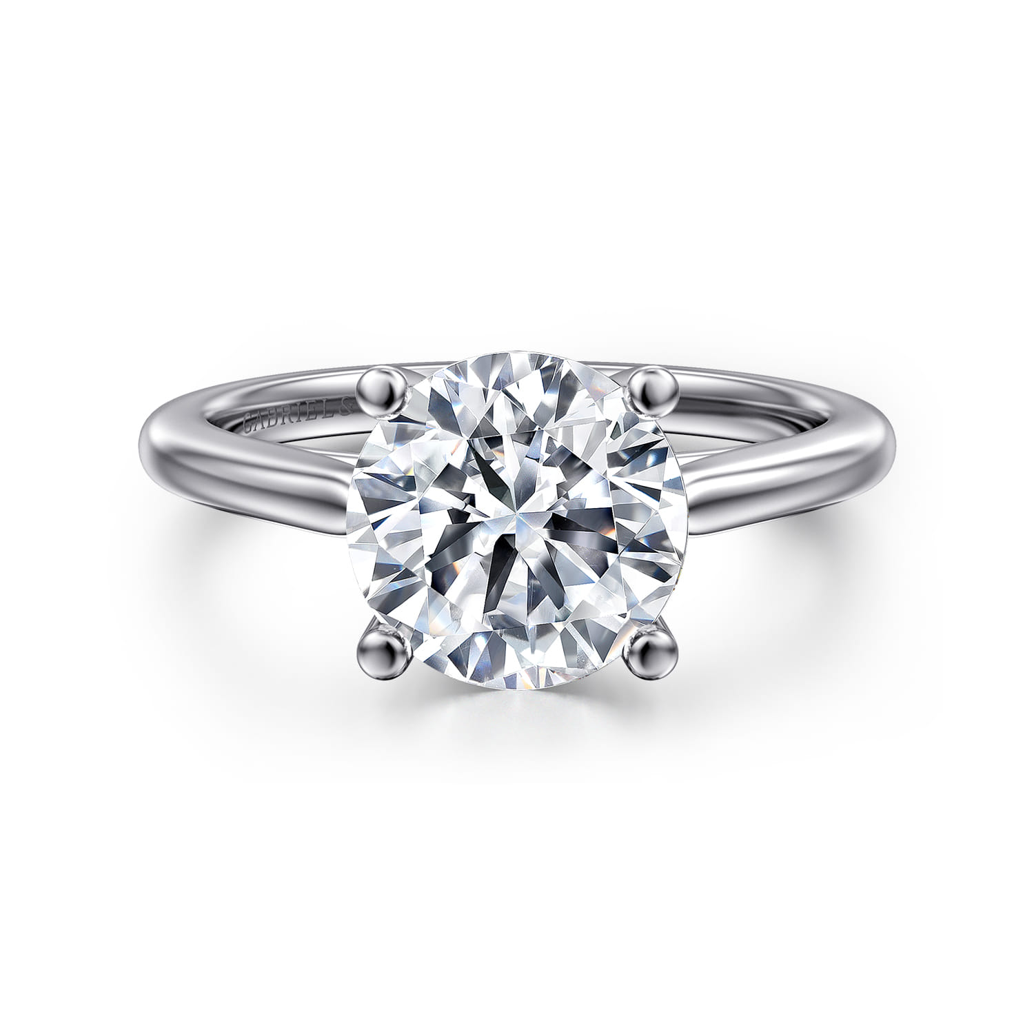 Anushka - 14K White Gold Round Solitaire Diamond Engagement Ring
