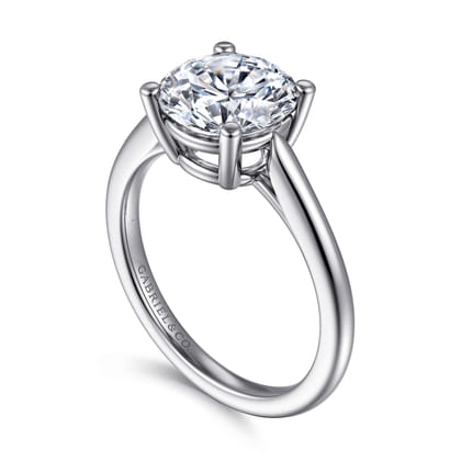 Anushka - 14K White Gold Round Solitaire Diamond Engagement Ring