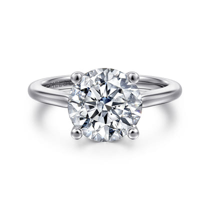 Anushka - 14K White Gold Round Solitaire Diamond Engagement Ring
