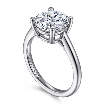 Anushka - 14K White Gold Round Solitaire Diamond Engagement Ring