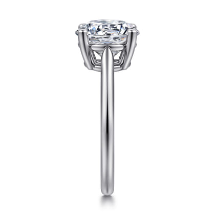 Anushka - 14K White Gold Round Solitaire Diamond Engagement Ring