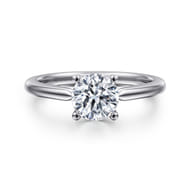 Anushka - 14K White Gold Round Solitaire Diamond Engagement Ring