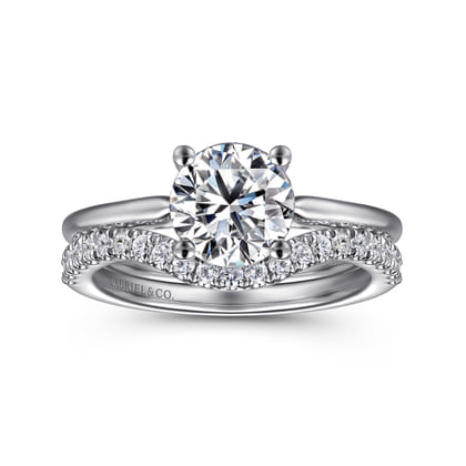 Anushka - 14K White Gold Round Solitaire Diamond Engagement Ring