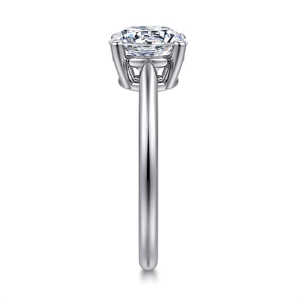 Anushka - 14K White Gold Round Solitaire Diamond Engagement Ring