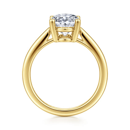 Anushka - 14K Yellow Gold Oval Solitaire Diamond Engagement Ring