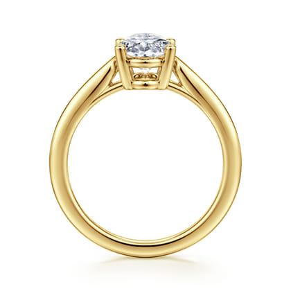 Anushka - 14K Yellow Gold Oval Solitaire Diamond Engagement Ring