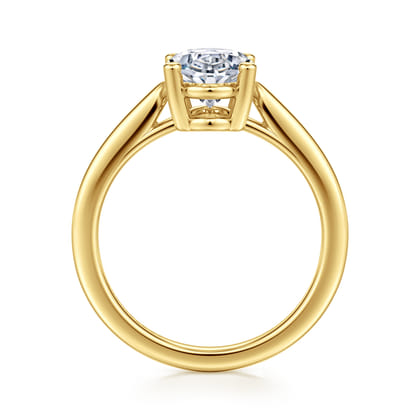 Anushka - 14K Yellow Gold Oval Solitaire Diamond Engagement Ring