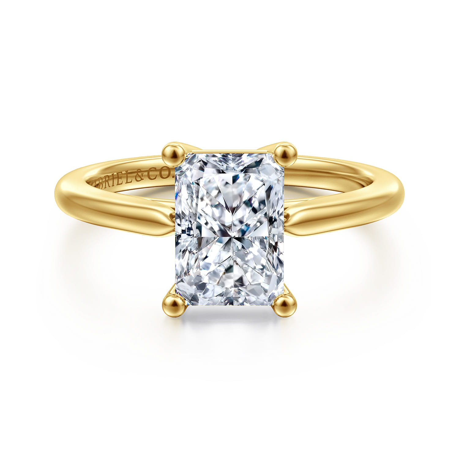 Anushka - 14K Yellow Gold Radiant Cut Solitaire Diamond Engagement Ring