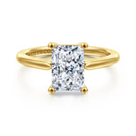 Anushka - 14K Yellow Gold Radiant Cut Solitaire Diamond Engagement Ring