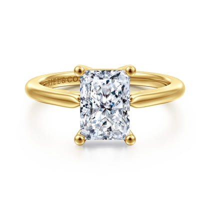 Anushka - 14K Yellow Gold Radiant Cut Solitaire Diamond Engagement Ring