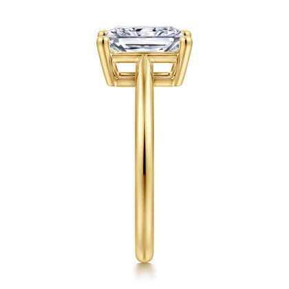 Anushka - 14K Yellow Gold Radiant Cut Solitaire Diamond Engagement Ring