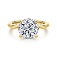 Anushka - 14K Yellow Gold Round Solitaire Diamond Engagement Ring