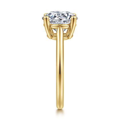 Anushka - 14K Yellow Gold Round Solitaire Diamond Engagement Ring