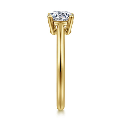 Anushka - 14K Yellow Gold Round Solitaire Diamond Engagement Ring