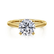 Anushka - 14K Yellow Gold Round Solitaire Diamond Engagement Ring