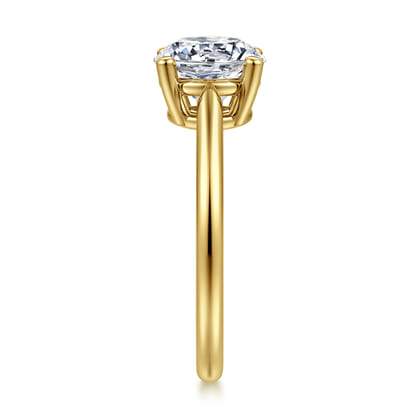 Anushka - 14K Yellow Gold Round Solitaire Diamond Engagement Ring