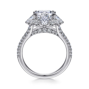 Aphrodite - 14K White Gold Fancy Halo Princess Cut Diamond Engagement Ring