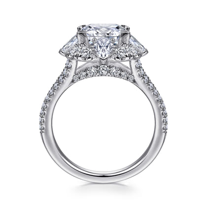 Aphrodite - 14K White Gold Fancy Halo Princess Cut Diamond Engagement Ring