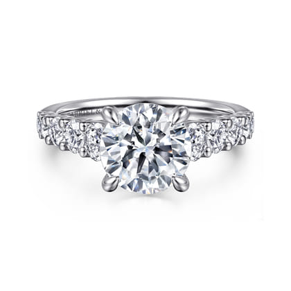 April - 14K White Gold Round Diamond Engagement Ring