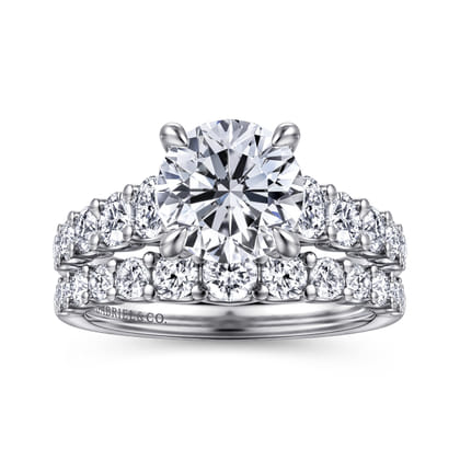 April - 14K White Gold Round Diamond Engagement Ring
