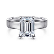Argentina - 14K White Gold Emerald Cut Solitaire Diamond Engagement Ring
