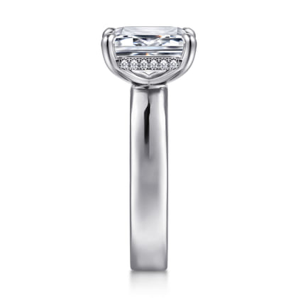 Argentina - 14K White Gold Emerald Cut Solitaire Diamond Engagement Ring