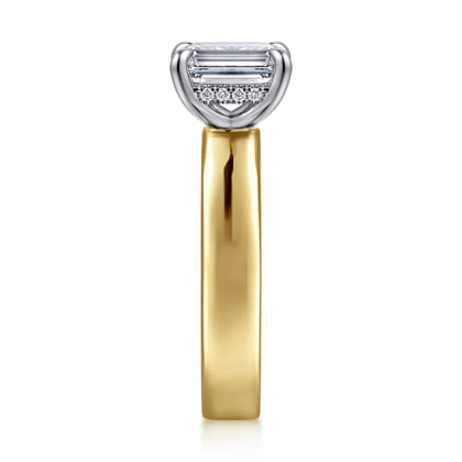 Argentina - 14K White-Yellow Gold Emerald Cut Diamond Engagement Ring