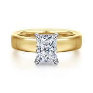 Argentina - 14K White-Yellow Gold Radiant Cut Diamond Engagement Ring