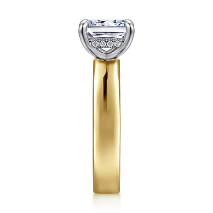 Argentina - 14K White-Yellow Gold Radiant Cut Diamond Engagement Ring