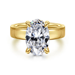 Argentina - 14K Yellow Gold Hidden Halo Oval Diamond Engagement Ring