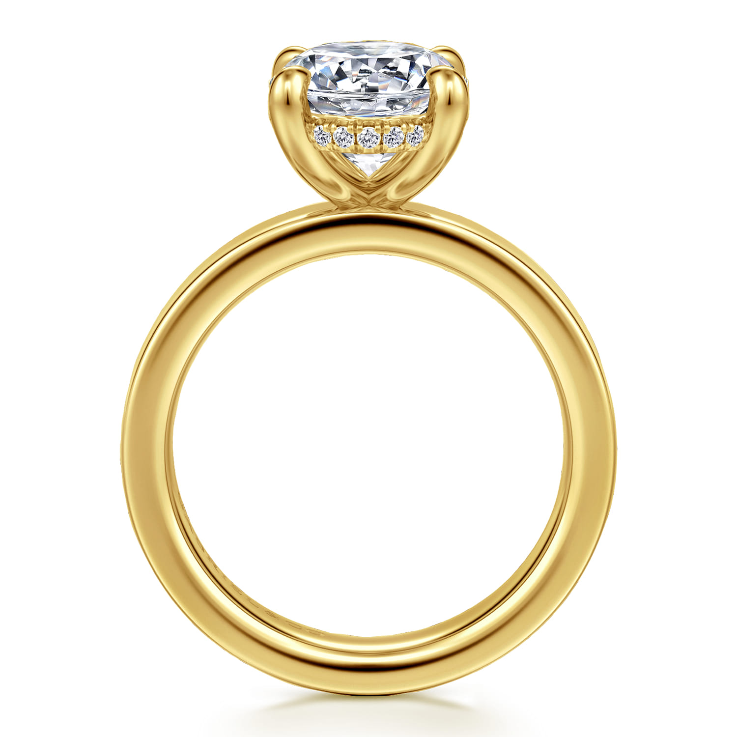 Argentina - 14K Yellow Gold Hidden Halo Oval Diamond Engagement Ring