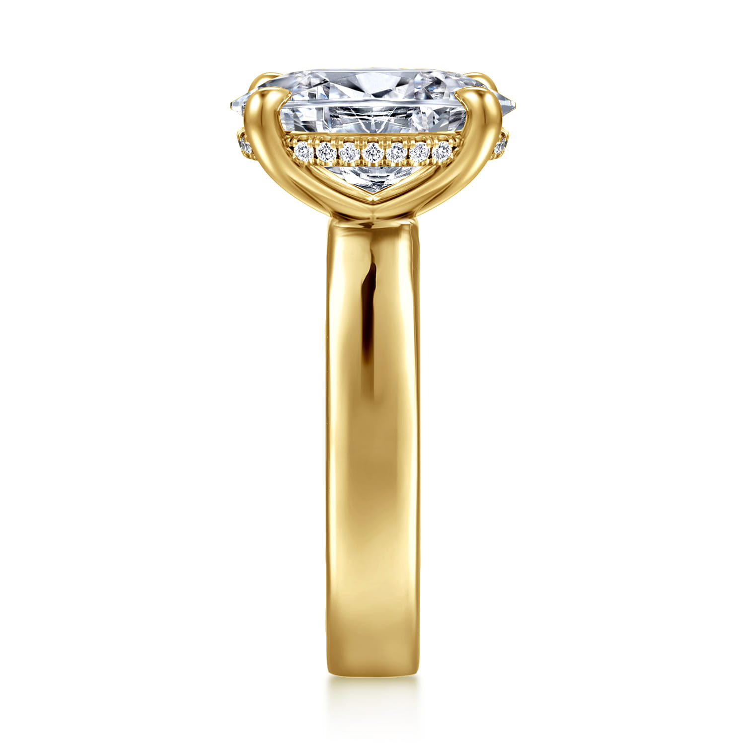 Argentina - 14K Yellow Gold Hidden Halo Oval Diamond Engagement Ring