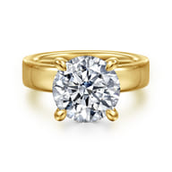 Argentina - 14K Yellow Gold Hidden Halo Round Diamond Engagement Ring
